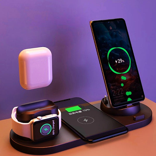 2022 Wireless Charger For IPhone14 13 Fast Charger For Phone Fast Charging Pad For Phone Watch 6 In 1 Charging Dock Station